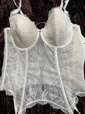 Chantelle Floral-Lace Ivory Bustier Size 36C New with Tags