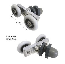 7/8" Diameter Ball Bearing Double Roller for Sliding Shower Doors 3/16-1/4 thick