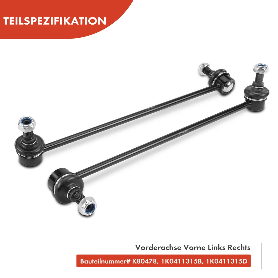2x Koppelstange Vorne L+R für VW Golf 5 6 Touran 1T Passat 3C CC Scirocco Caddy - Bild 3 von 4