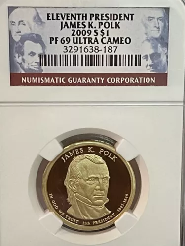 2009-S PRESIDENTIAL DOLLAR $1 JAMES K POLK PR69DCAM NGC #187