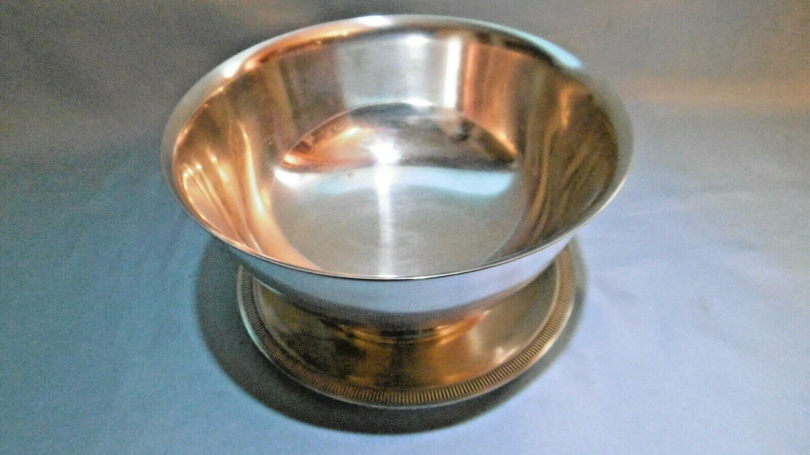 USA Silver Metal Plate Bowl Vase