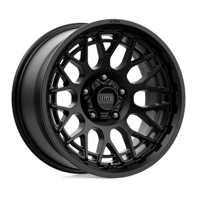 1 New 18x9 KMC KM722 Technic Satin Black 6X139.7 ET0