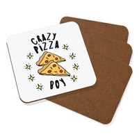 VerrüCkte Pizza Jungen Stars Untersetzer GeträNke Set Mit 4 Sohn Peperoni Best
