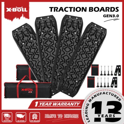 X-BULL Traction boards 2Pairs Sand Tracks SnowTire Ladder Off- Road Black Gen3.0