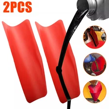 2PCS Universal Flexible Oil Draining Funnel Tool Car Fluid Filled Drainage Red