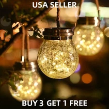 Solar Lantern Hanging Light LED Outdoor Retro Garden Lamp Waterproof Decor