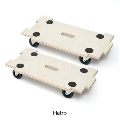 FLATRO 300kg x 4kg Wheeled Jigsaw Dolly Trolley for Furniture Transport Platform Roller
