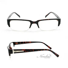 Half Frame Clear Lens Glasses Black or Brown Stylish Sophisticated Look 7 Colors