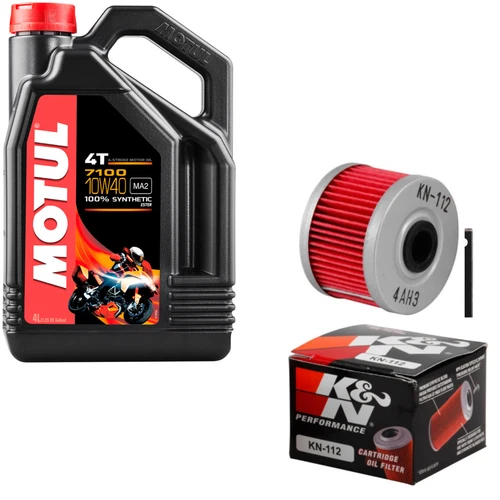 Kawasaki KX 450 4-Stroke 2014 Motul 7100 10w40 Synthetic 4L Oil & K&N Filter Kit