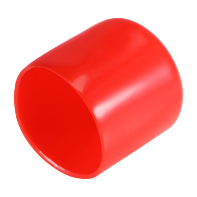 10pcs Red Vinyl Rubber End Caps - 45mm ID, Flexible Thread Protectors For Furniture Legs, Tubes, Screws