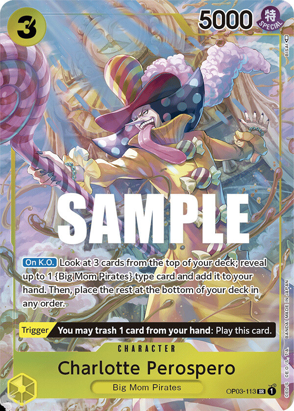OP03-113 Charlotte Perospero :: Super Rare Alt Art One Piece TCG Card :: OP03: P
