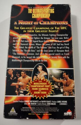 UFC Night Of Champions SCREENER VHS Video Tape Ultimate Fighting MMA Best Fights - Foto 2 di 6