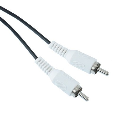 White 3m Male to male Plug RCA Phono Cable Lead AV Audio Video PC TV CCTV