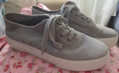 Vince Copely Suede Platform  Sneakers Cloud Gray Women Size 41