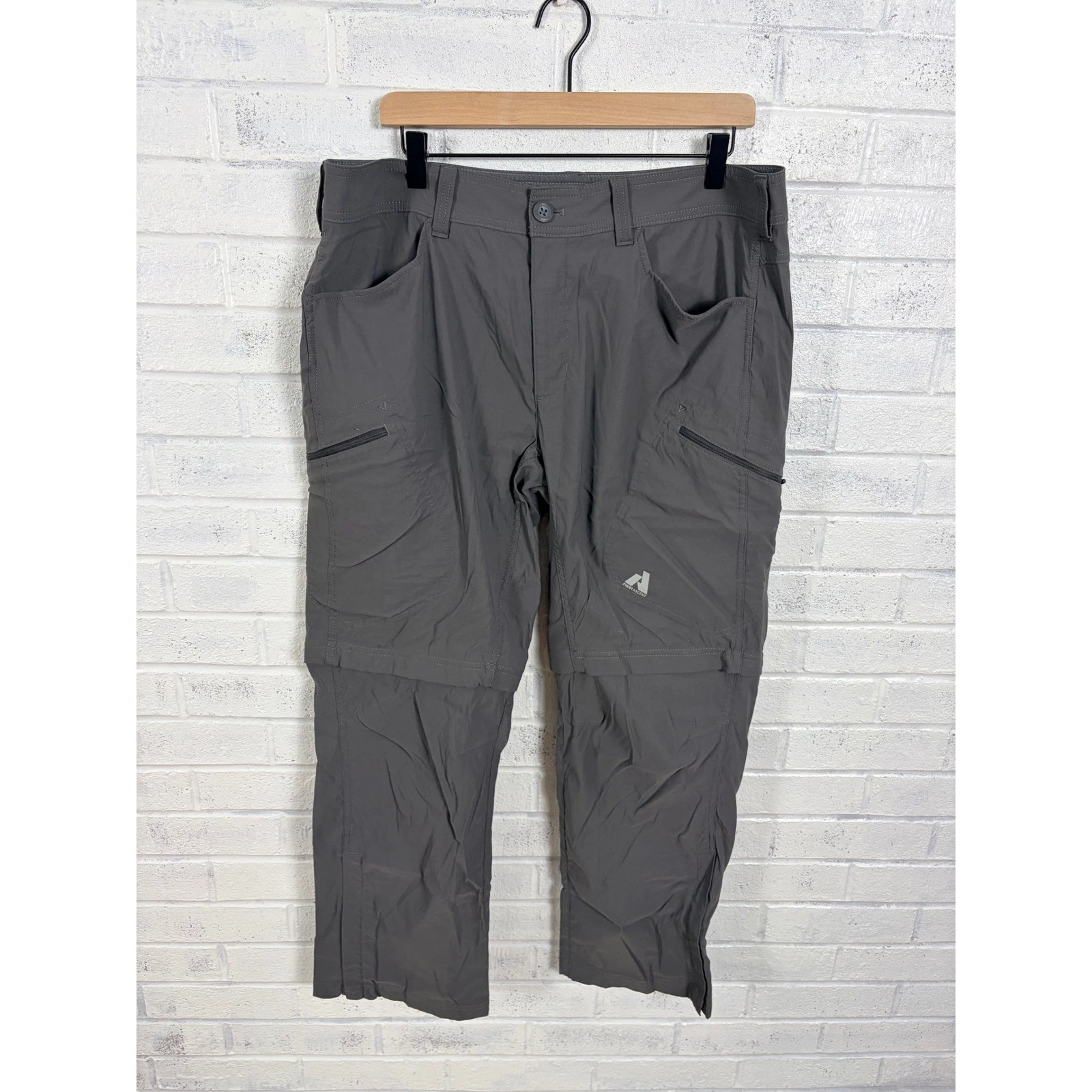 Eddie Bauer First Ascent Convertible Pants Mens 38x30 Gray Hiking Outdoor