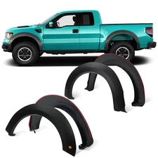 For 2015-2017 Ford F150 Fender Flares w/ Amber LED Light Raptor Style 4pcs Set