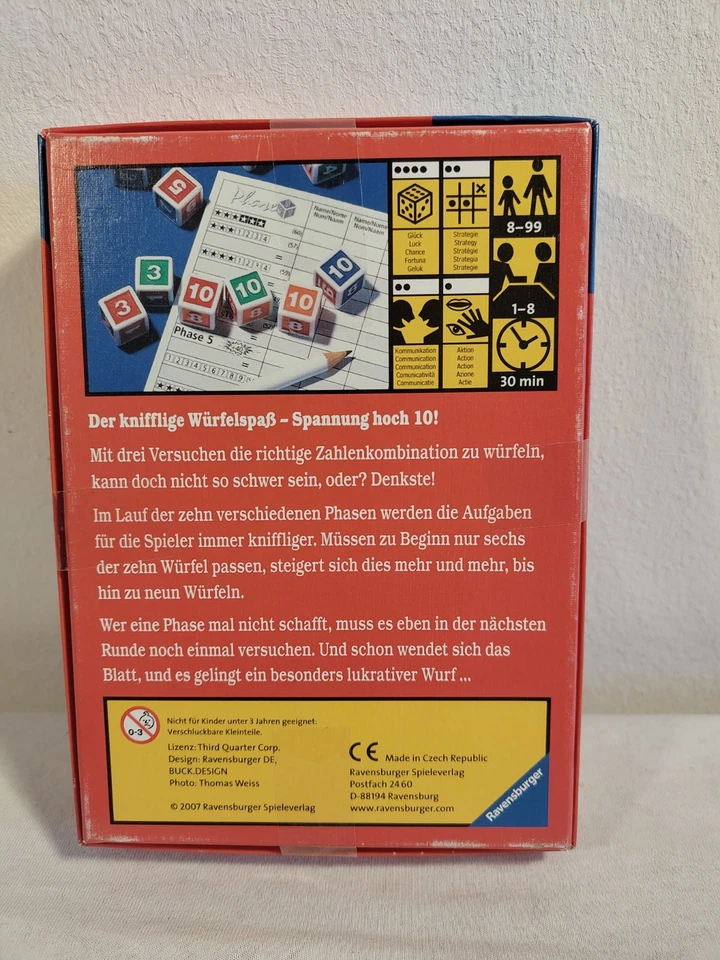 Phase 10 - Der knifflige Würfelspaß, Würfelspiel Ravensburger - Gebraucht, Gut - Bild 2 von 4