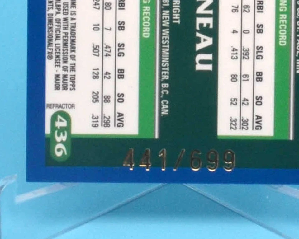 Joe Mauer & Justin Morneau 2003 Topps Chrome Prospects refractor de plata/699 Foto 4 de 4