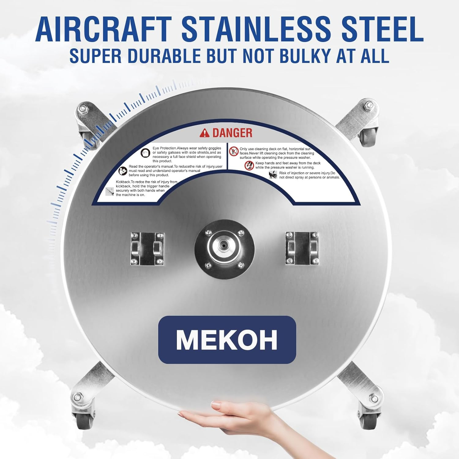 MEKOH Pressure Washer Surface Cleaner 24'', 4500PSI Stainless Steel Surface Clea