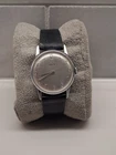 Vintage Working Timex Mens Slim Mechanical Dress Watch Small Face Black Band