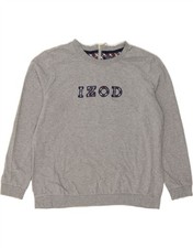 IZOD Womens Graphic Sweatshirt Jumper UK 16 Large Grey Cotton DE51