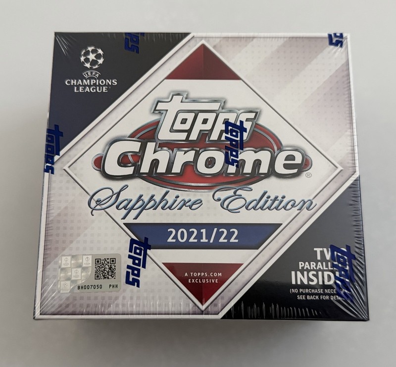 2021-22 Topps Chrome UEFA Champions League Sapphire Edition Box - Factory Sealed