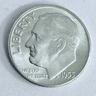 1955 Roosevelt Dime 90% Silver 10c US Coin AU ABOUT UNCIR. CONDITION #6830