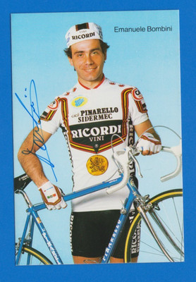 CYCLING cycling card EMANUELE BOMBINI team VINI MEMORIES PINARELLO signed