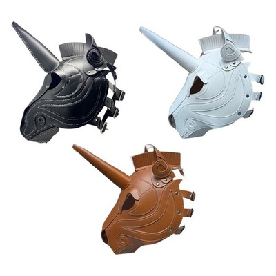 Halloween Einhorn Maske PU Kopfbedeckung für Mardi Gras Bühnenauftritt