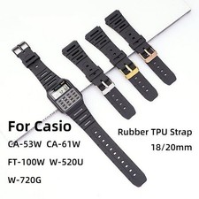 Silicone For Casio Strap CA-53W CA-61W FT-100W W-720G F108W Strap Watch Band