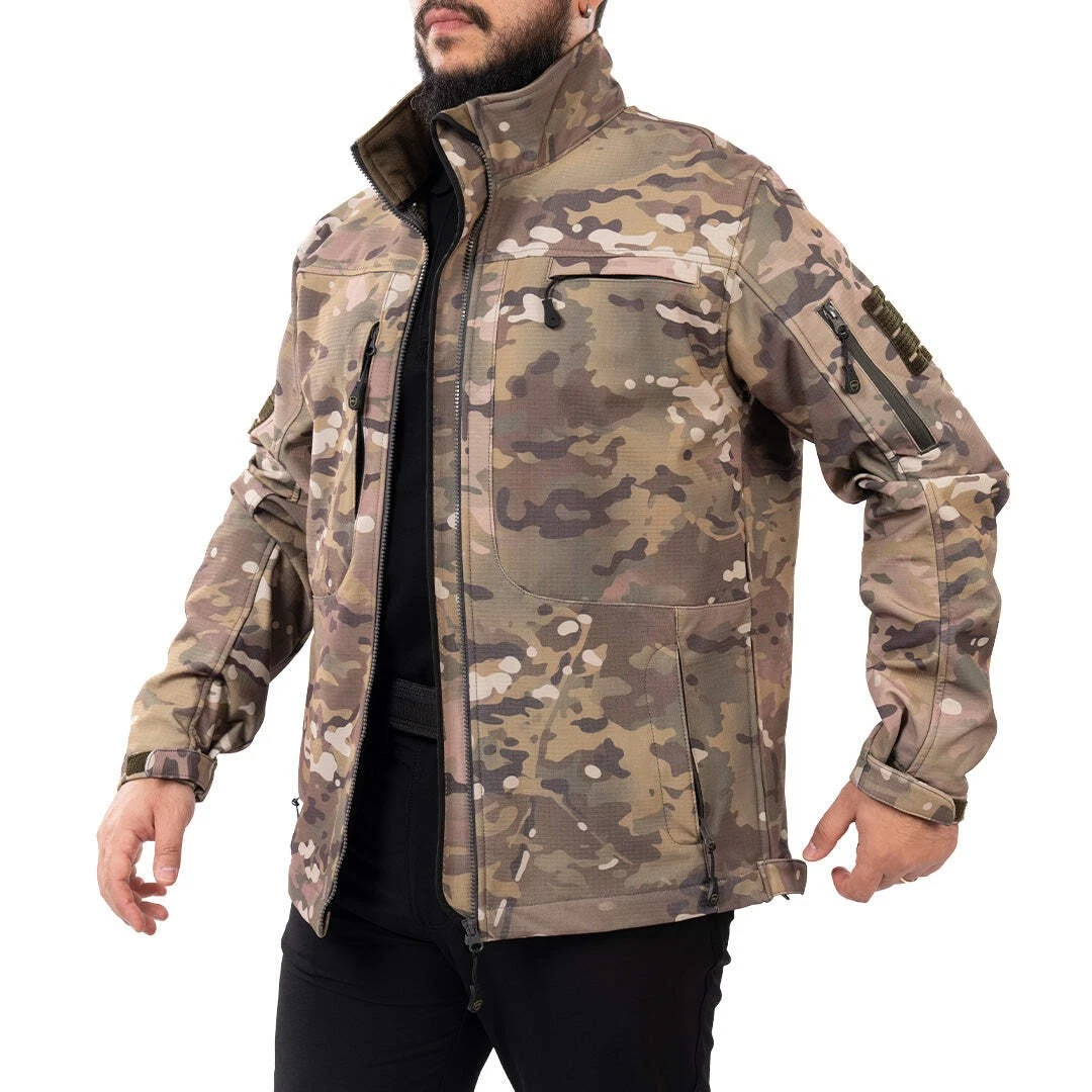 Men's Tactical Softshell Jacket Fleece Lined Waterproof Windproof Military Coat image 2