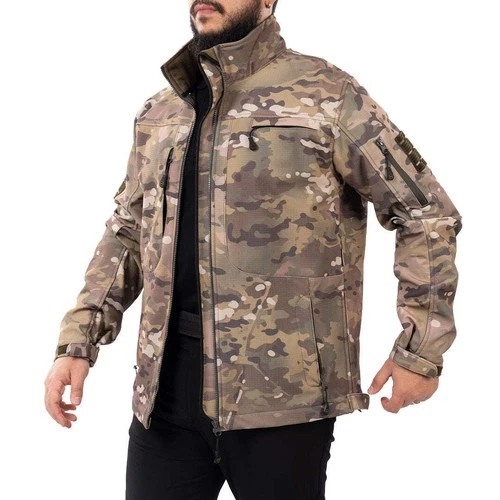 Men's Tactical Softshell Jacket Fleece Lined Waterproof Windproof Military Coat image 2