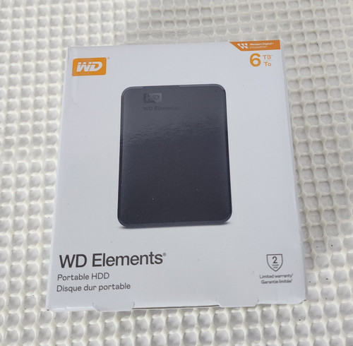 WD 6TB Elements Portable Storage USB 3.2 Gen 1/USB 3.0 (USB 2.0 compatible)-NEW!