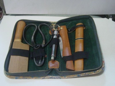 Vintage Japanese Bonsai Tool Kit w/ Zippered Case