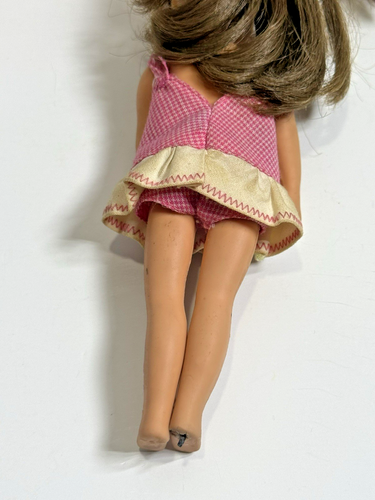6” Vintage Mattel Barbie Tutti Doll 1960's Brunette w/ Spare Clothes & Play Case - Afbeelding 7 van 24
