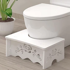Fanwer Squatting Toilet Stool - Poop for Bathroom, 9 inches, White 