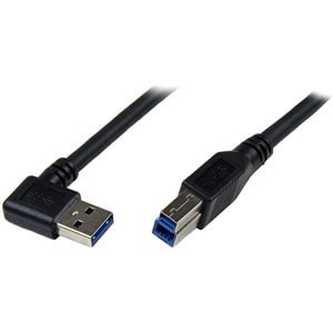 Startech 1M Black Superspeed Usb 3.0 5Gbps Cable Right Angle A To B M/M Connect