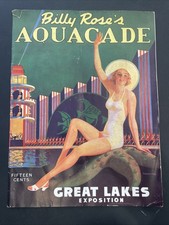 Billy Rose's Aquacade Great Lakes Exposition Program 1930s Vintage Ads Billy Rose's Aquacade Great Lakes Exposition Program 1930s Vintage Ads