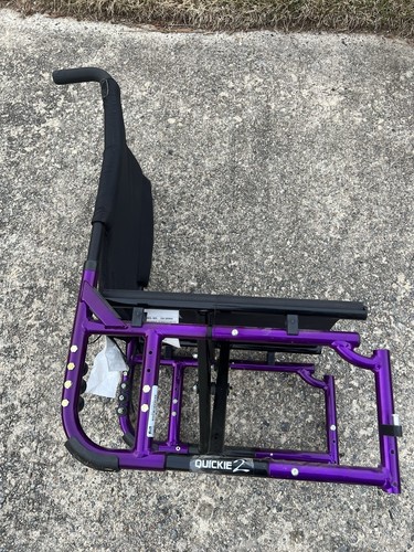 Quickie 2 Folding Manual wheelchair Frame 16” Wide X 18” Deep - Purple - Picture 10 of 24