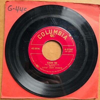 LITTLE JIMMY DICKINS Closing Time/Out Behind The Barn 45 7'' Record COUNTRY