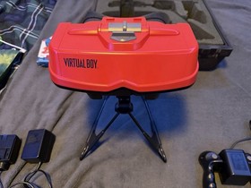 Nintendo Virtual Boy Console w Stand Controller Battery Pack Case Tested
