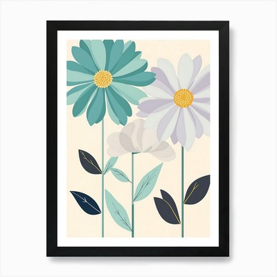 Serene Pastel Blooms in a Dreamy Co Gerahmtes Wandbild Poster Leinwanddruck Bild