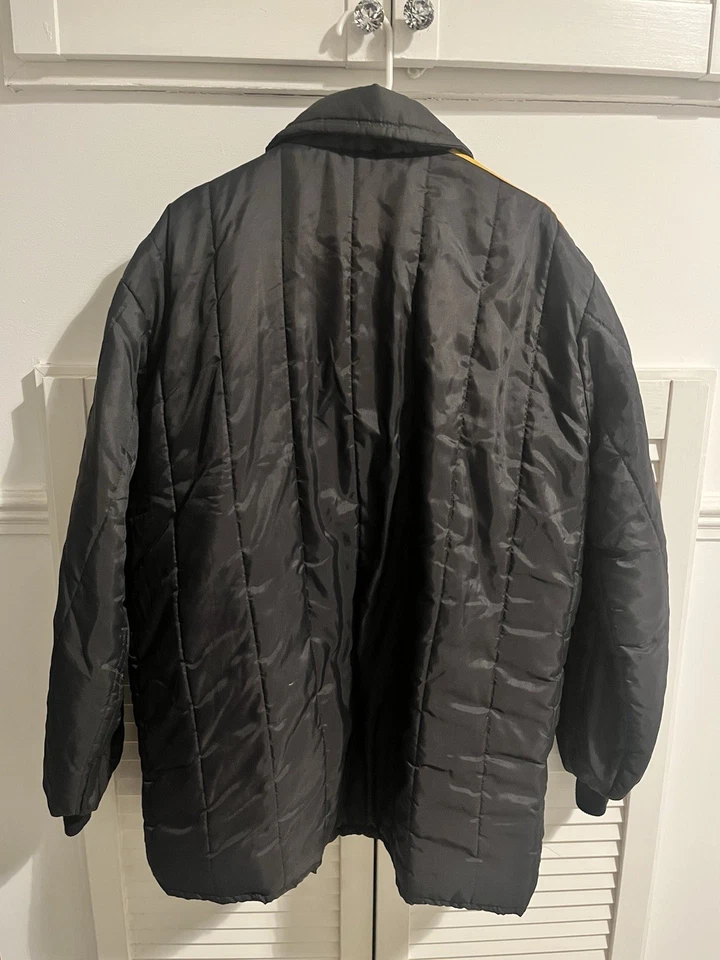 vintage brown orange 1970s quilted racing / sports jacket, Made in England M/L - Image 2 of 4