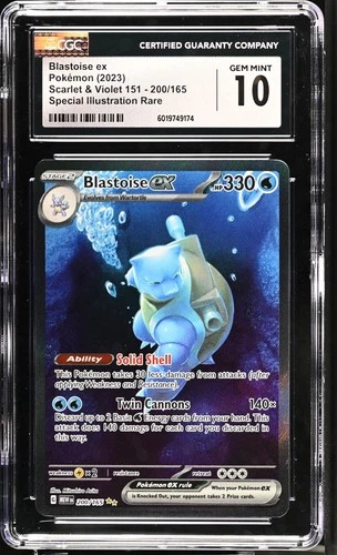 🔥 CGC 10 GEM MINT | Blastoise ex SIR #200/165 🌊 | SV 151