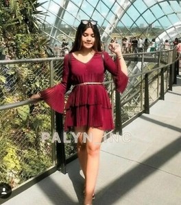 zara burgundy pleated dress