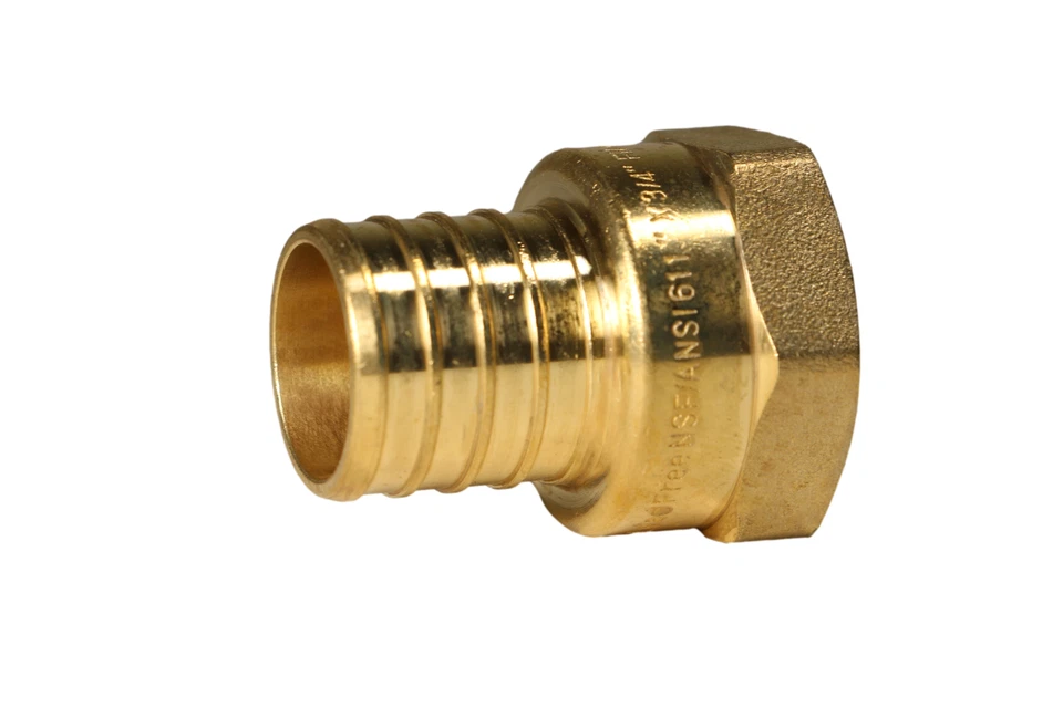 10 peças XFITTING 1" PEX-B Barb x 3/4" adaptador NPT fêmea, latão sem chumbo - Imagem 2 de 4