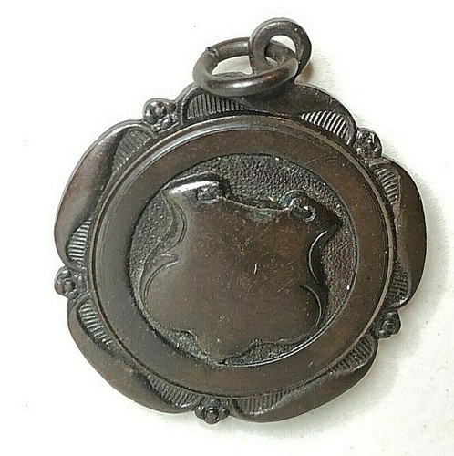 Antique Bronze Sport Medal Fob Unengraved 33 x 29 mm 