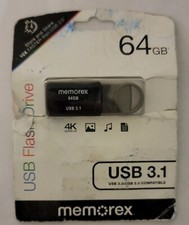 Memorex 64GB USB-3.1 4K Ultra HD USB Flash Drive Black