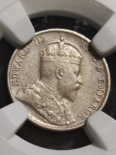 Straits Settlements 1910B  5 Cents  NGC VF Details