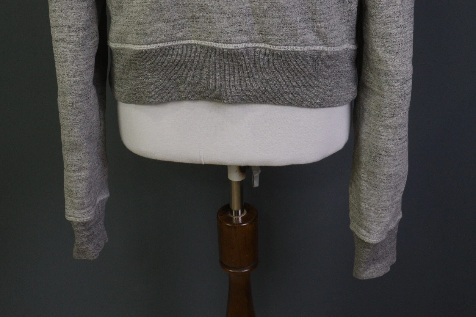 Felpa con cappuccio DSQUARED2 grigia tasca canguro manica lunga cotone taglia M